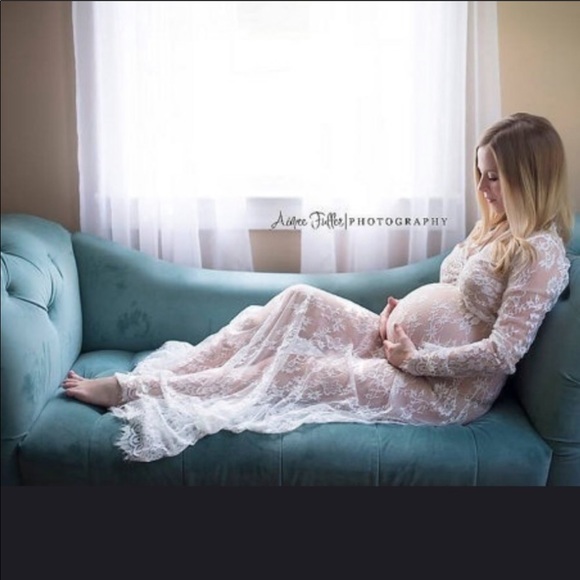 Ivy Leaf Sheer, Subtle, Soft Lash Lace Maxi Dress - Picture 7 of 8